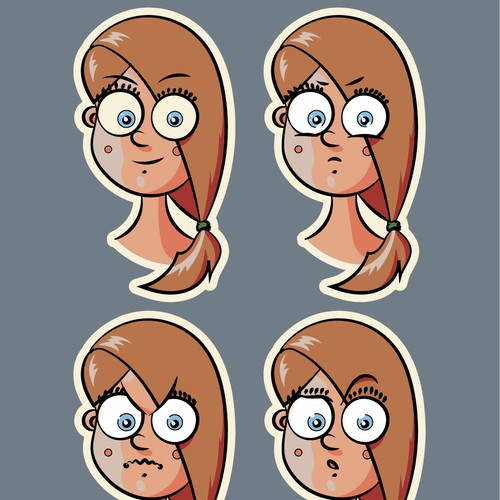 Sticker illustration with the title 'Expressive Eyes and Faces'