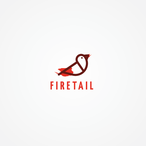 Paper design with the title 'minimal firetail bird logo for fashion company'