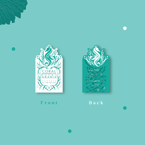 Coral design with the title 'Business card design concept.'