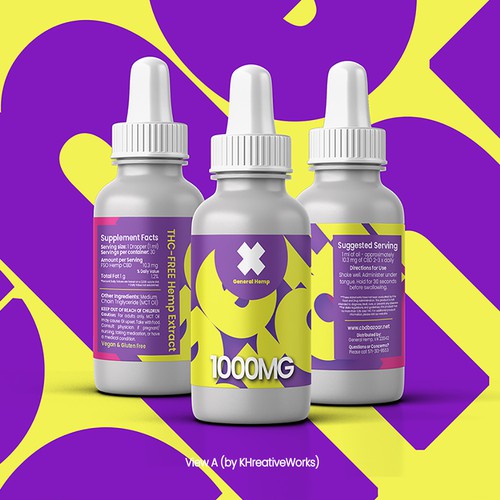 Hemp oil label with the title 'Bright label design'