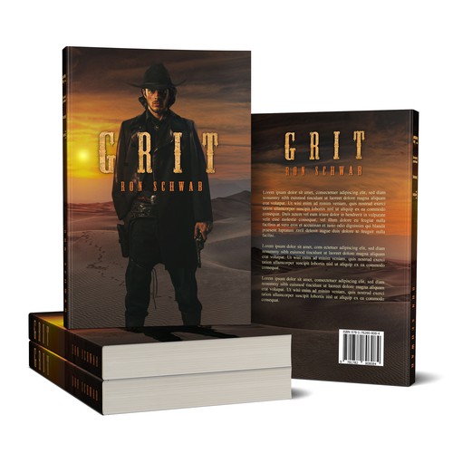 Western book cover with the title 'Book Cover Design for GRIT'
