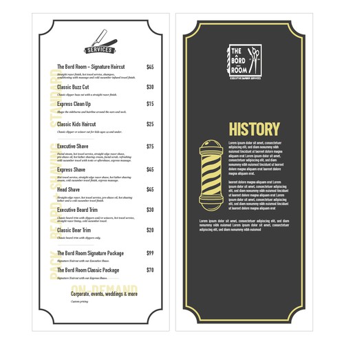 Rack card design with the title 'Modern and vintage rack card'