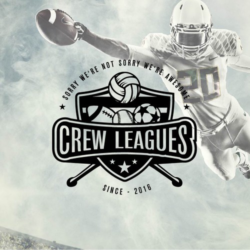 Football logo with the title 'Crew Leaguess'