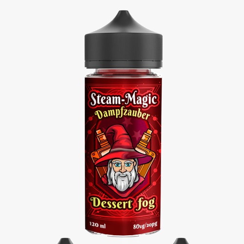 Liquid label with the title 'E-liquid Vape Design'