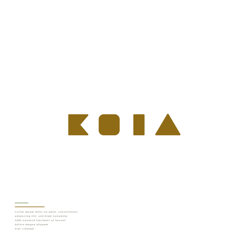 Wood logo with the title 'Wordmark logo for KOIA'