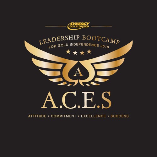 Black brand with the title 'Logo design for a leadership bootcamp'