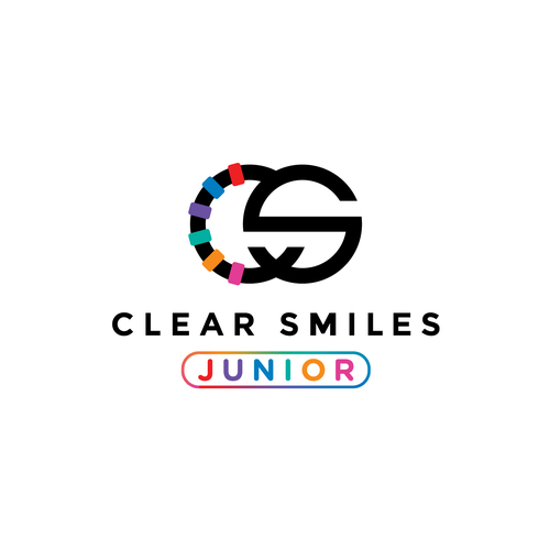 Braces design with the title 'Iconic letter CS with colorfull braces'