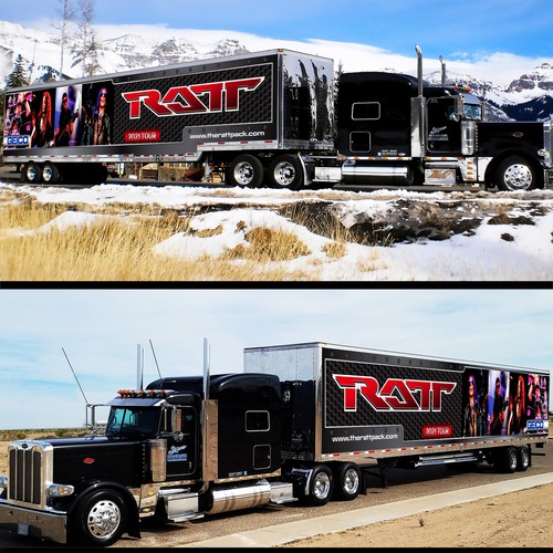 New design with the title 'SHOWMOTION - RATT (Band) tour truck design'