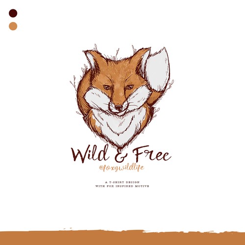 T-shirt with the title 'Fox motive T-Shirt Design'