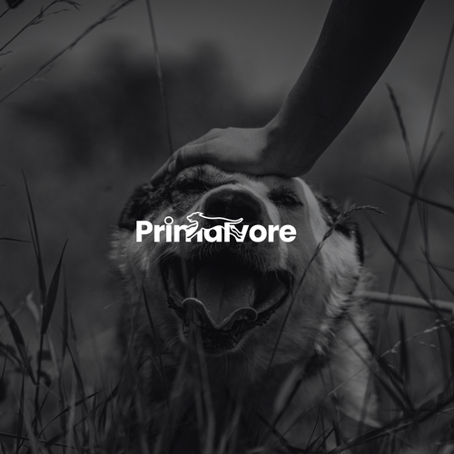 Pet food logo with the title 'Primalvore'