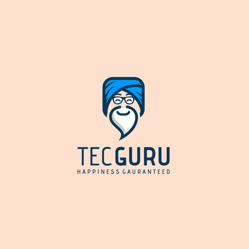 Guru logo with the title 'tecguru happiness gauranteed'