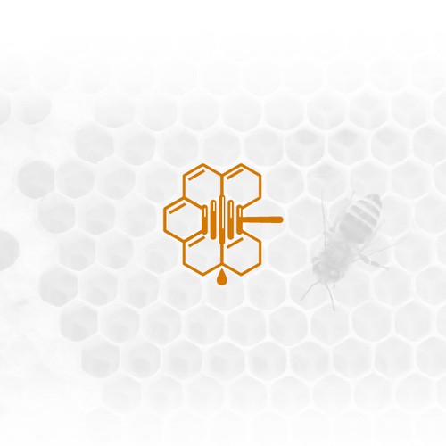 Beehive design with the title 'Logo for a Honey business'