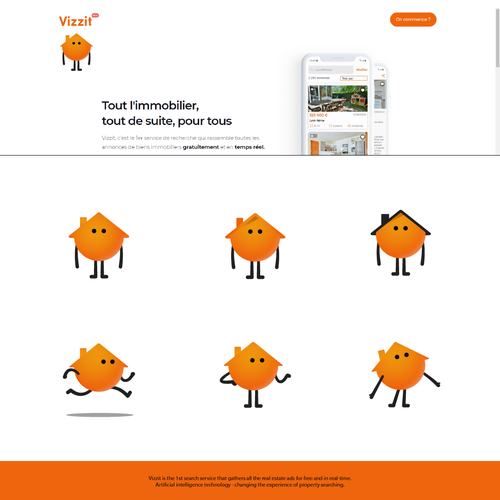 Pop up design with the title 'Vizzit Character Design'