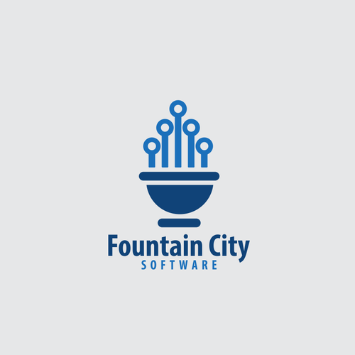 Fountain logo with the title 'Iconic logo for Tech Company'