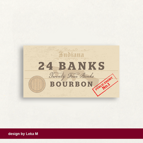 Bank design with the title '24 Banks Bourbon'
