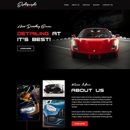 High-end website with the title 'Eightyeight Detailing '