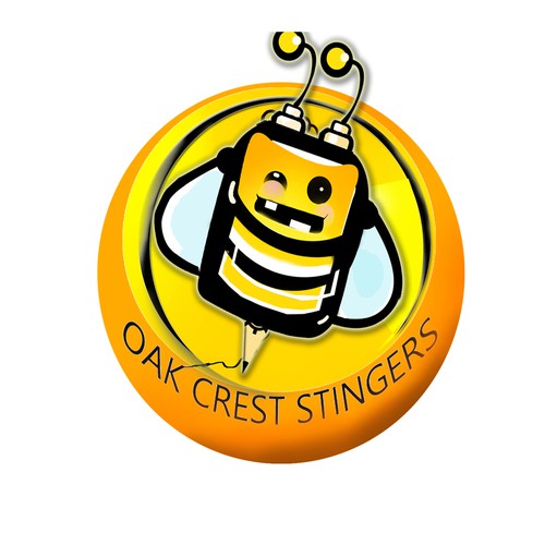 Bee artwork with the title 'Oak Crest Stingers'