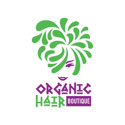 Feminine logo with the title 'Organic Hair '