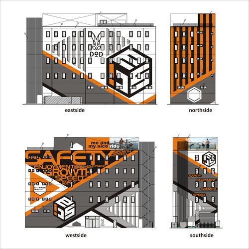 Wallpaper design with the title 'Office Building Mural Artwork Concept'