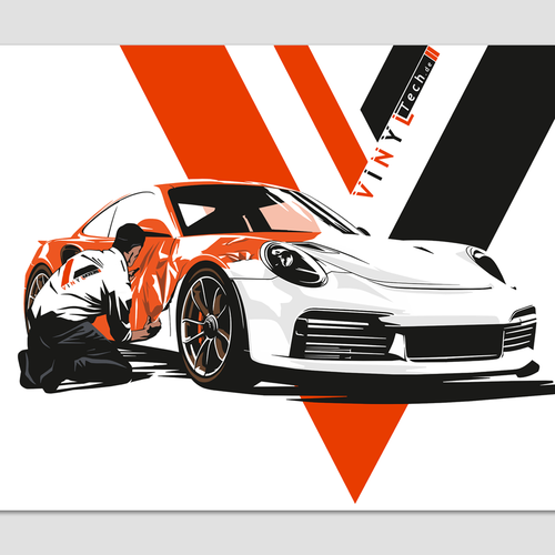 Automotive illustration with the title 'Illustration for Car Wrapping company'