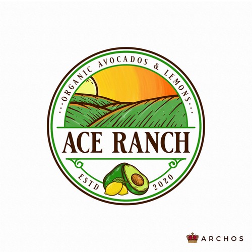 Sunset logo with the title 'ACE Ranch'