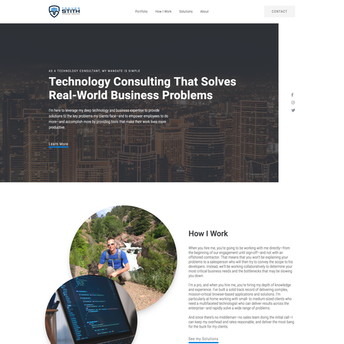 Portfolio website with the title 'IT Freelance Consultant Website'