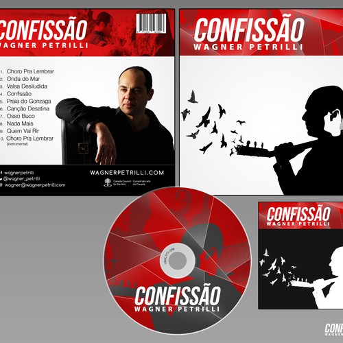 CD design with the title 'Create CD Cover for Brazilian composer and guitarist Wagner Petrilli'