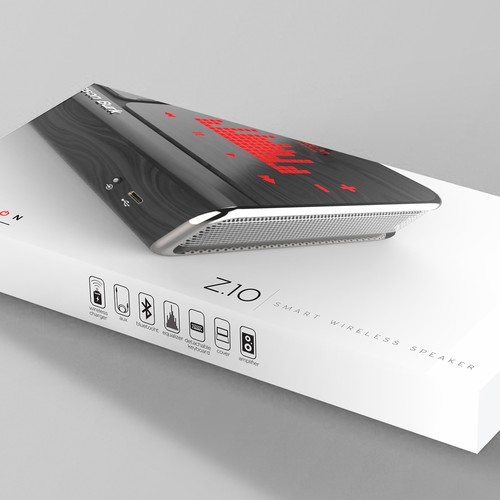 Luxury packaging with the title 'Design a packaging box for wireless speaker'