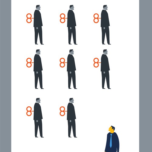 Marketing illustration with the title 'Minimalistic Concept Poster Design'