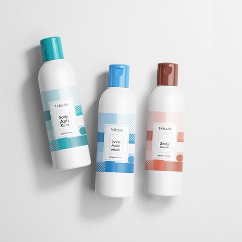 Geometric packaging with the title 'Scalp Men's Care.'