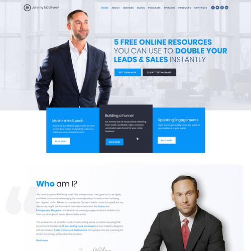 Digital website with the title 'Marketing Coach Homepage'