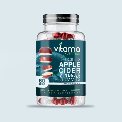 Vegan label with the title 'Label concept for Vitama nutrition'