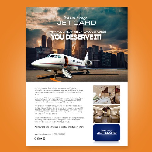 Magazine ad design with the title 'My winning entry for AirChicago Magazine Ad.'