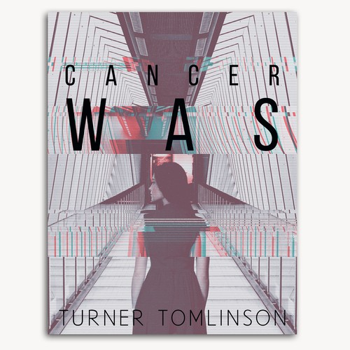 Science-fiction book cover with the title 'Cancer Was cover design'