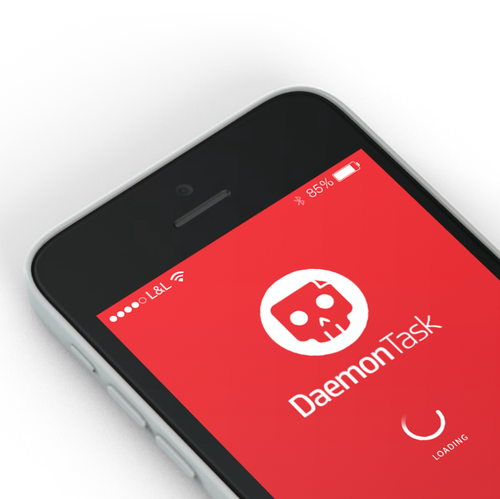 Demon design with the title 'Daemon Logo'