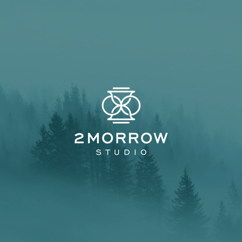 Hourglass design with the title '2Morrow studio'
