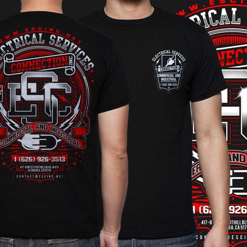 Promotional design with the title 'esc t shirt'
