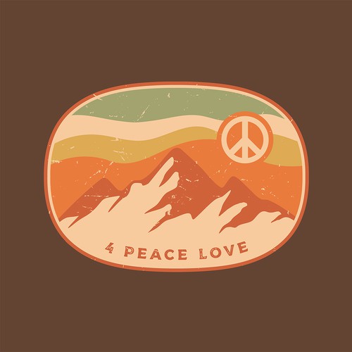 Patch design with the title 'Vintage Badge minimalism logo for @4peacelove'