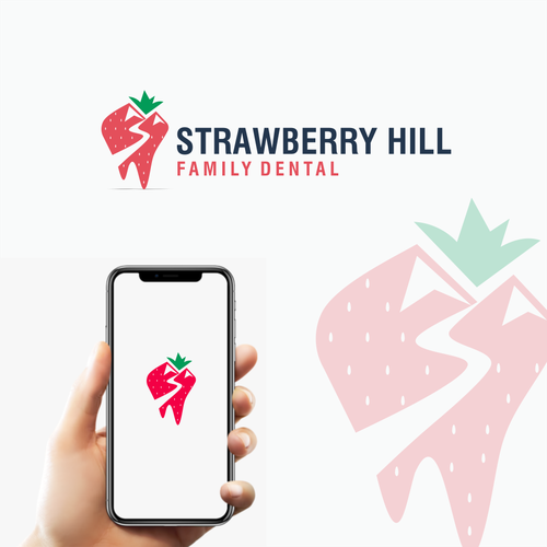 Strawberry logo with the title 'strawberry hill family dental'