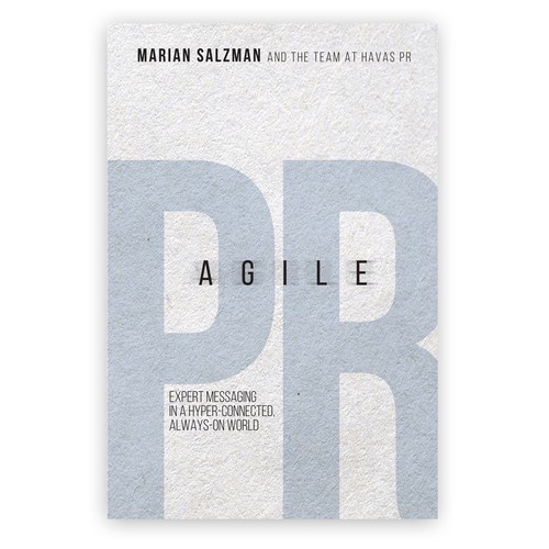 Typography book cover with the title 'Agile public relations'