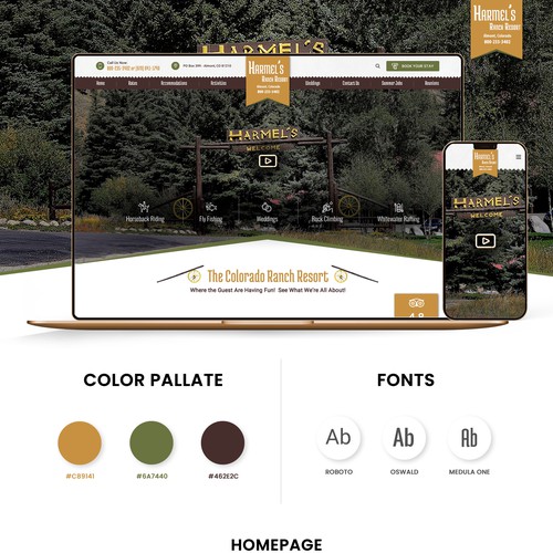 Resort design with the title 'Web Design For A Mountain Cabin Resort and RV Park'