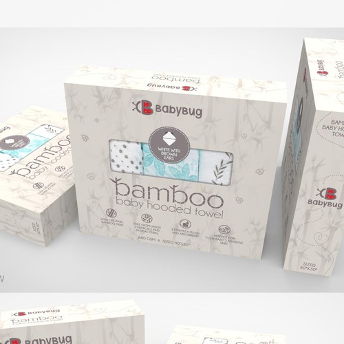 Simple packaging with the title 'Packaging for baby towels set'