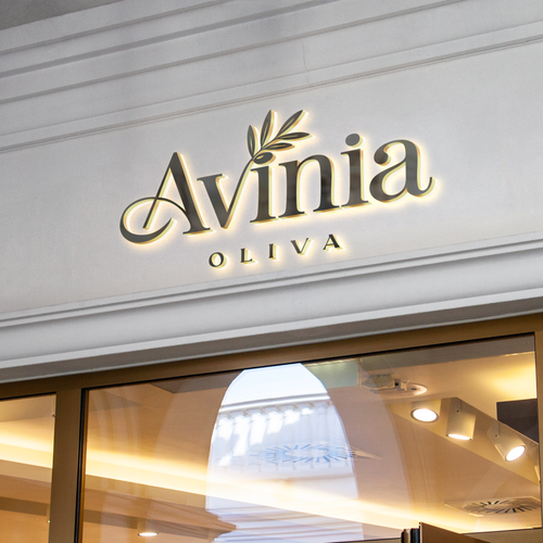 Typographic design with the title 'Logo design for Avinia Oliva'