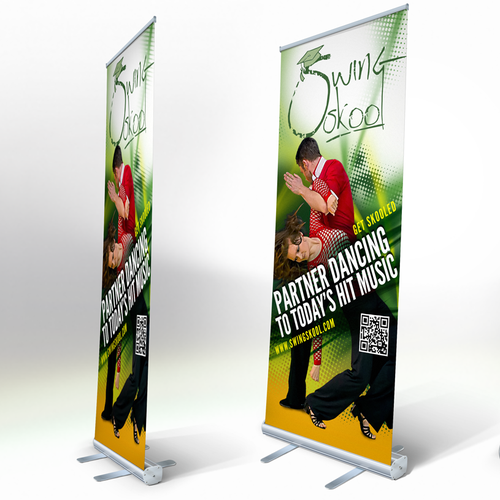 Swing design with the title 'Design an exciting banner for a modern dance style'