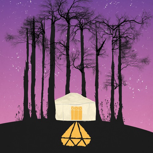 Tent design with the title 'Let your imagination run free with diamonds, a starry sky and a yurt.'
