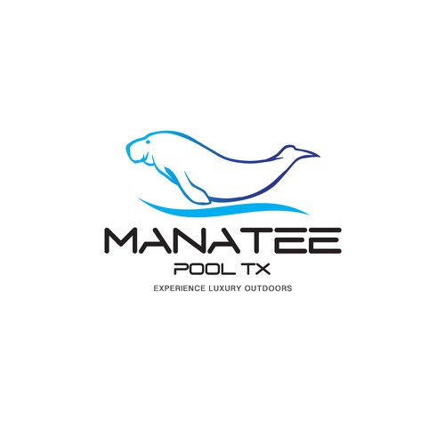 Pool logo with the title 'Manatee pools tx'