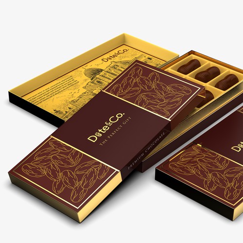 Gift box design with the title 'Choclate Packaging Entry'