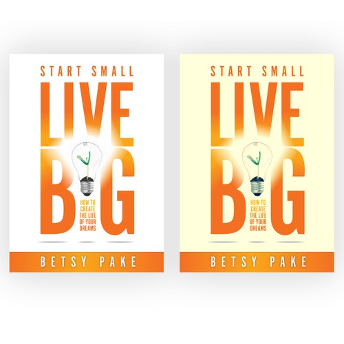 White background design with the title 'Start small live big'
