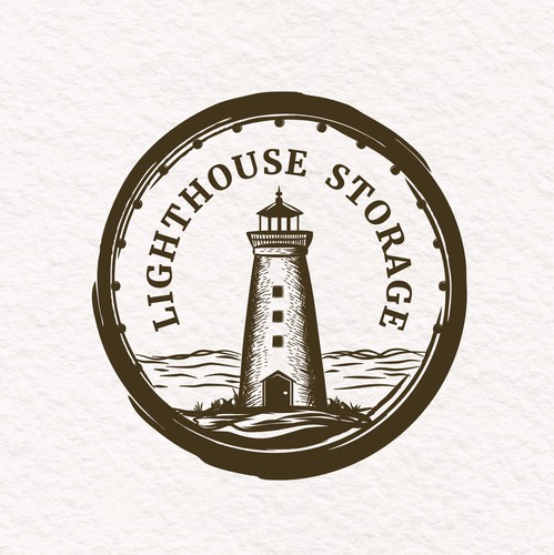Self storage logo with the title 'Lighthouse Storage'