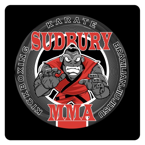 Karate logo with the title 'Super Ape BJJ Sudbury MMA Logo'